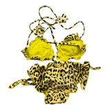 4Giveness 2 Piece Swimsuit Triangle-Panties Yellow Spotted Pattern for Girls