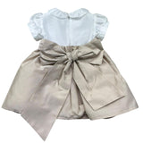 Le Bebe Abito Mezza Manica Bicolore per Neonata LBG6327 BIANCO/BEIGE LE BEBE 