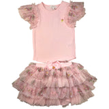 Angel'S Face 2 Piece Set T-Shirt-Tulle Skirt Pink For Girls