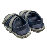 Crocs Solid Color Rubber Sandals With Contrast Bands Blue/Gray For Baby