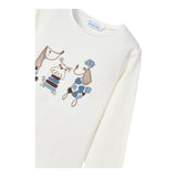 MAYORAL shirt girocollo tinta unita con stampa in contrasto Bianco per Neonata 4070XN BIANCO MAYORAL 