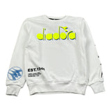 Diadora Felpa Girocollo tinta unita con Stampa Bianco per Bambino 022313 BIANCO DIADORA 