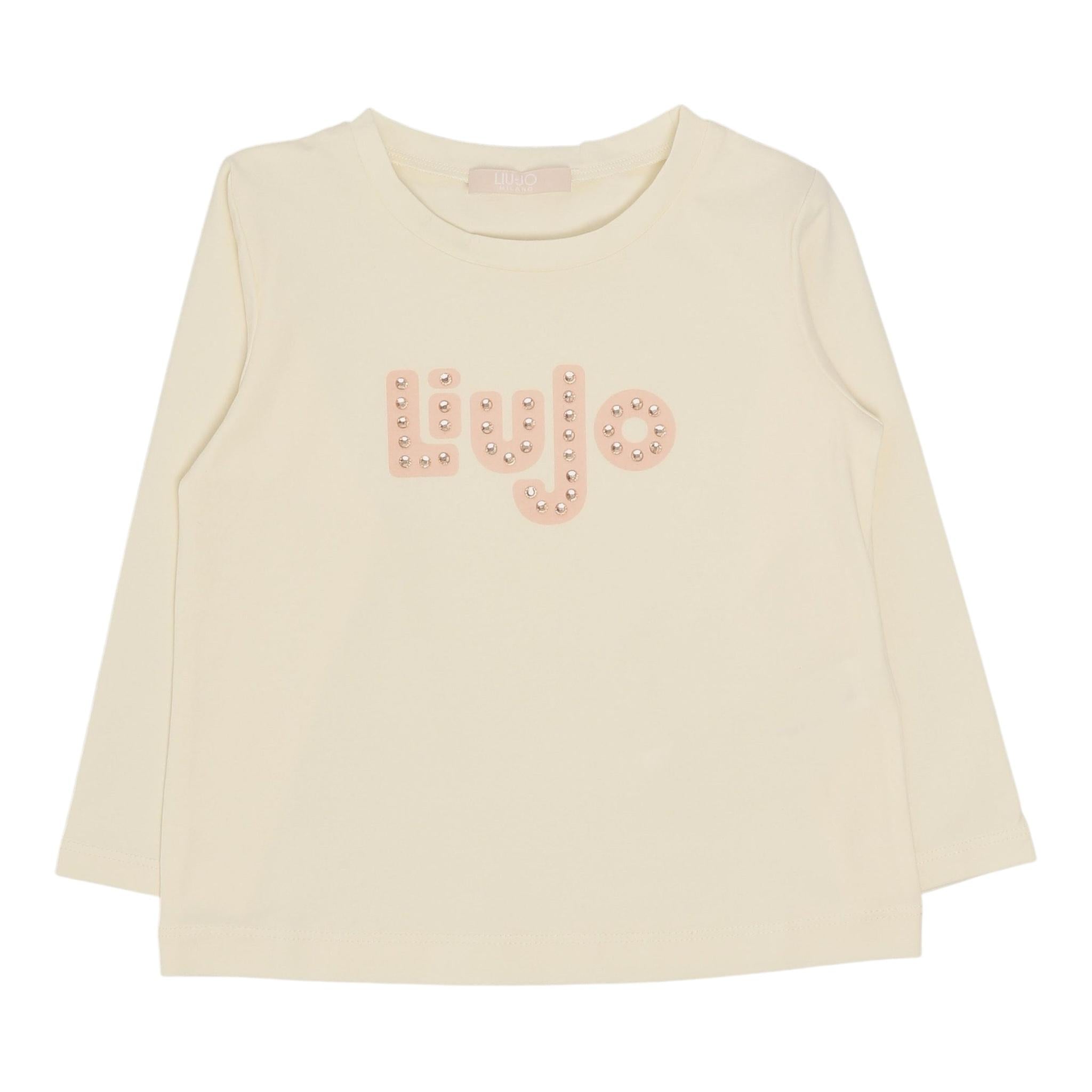 LIU JO shirt girocollo tinta unita con stampa Panna per Bambina KF4090XXX PANNA LIU JO 