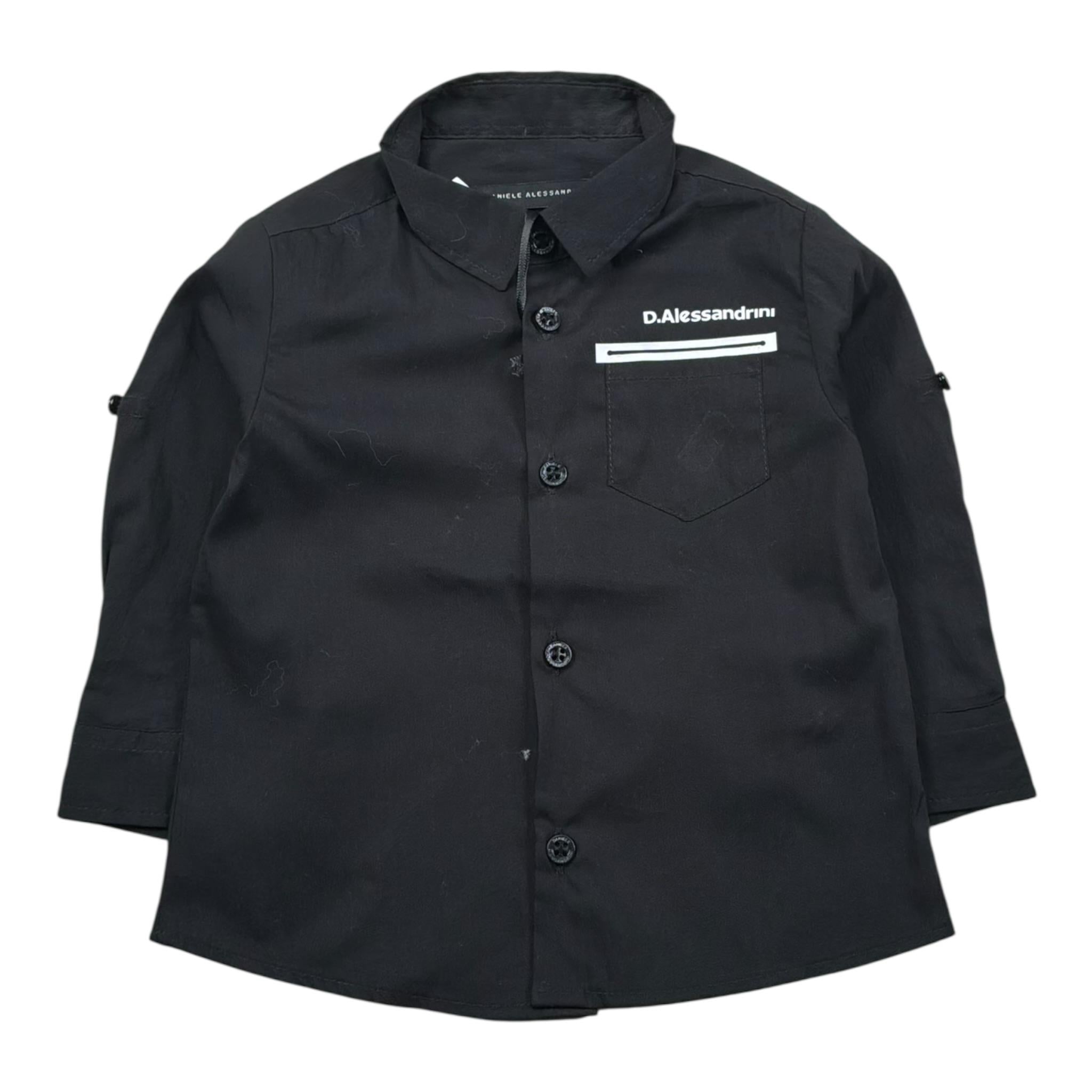 Daniele Alessandrini Camicia Tinta Unita con Logo per Neonato 1295C0778N NERO DANIELE ALESSANDRINI 