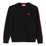 DIESEL maglia tinta unita girocollo con logo Nero per Bambino J02085X NERO DIESEL 