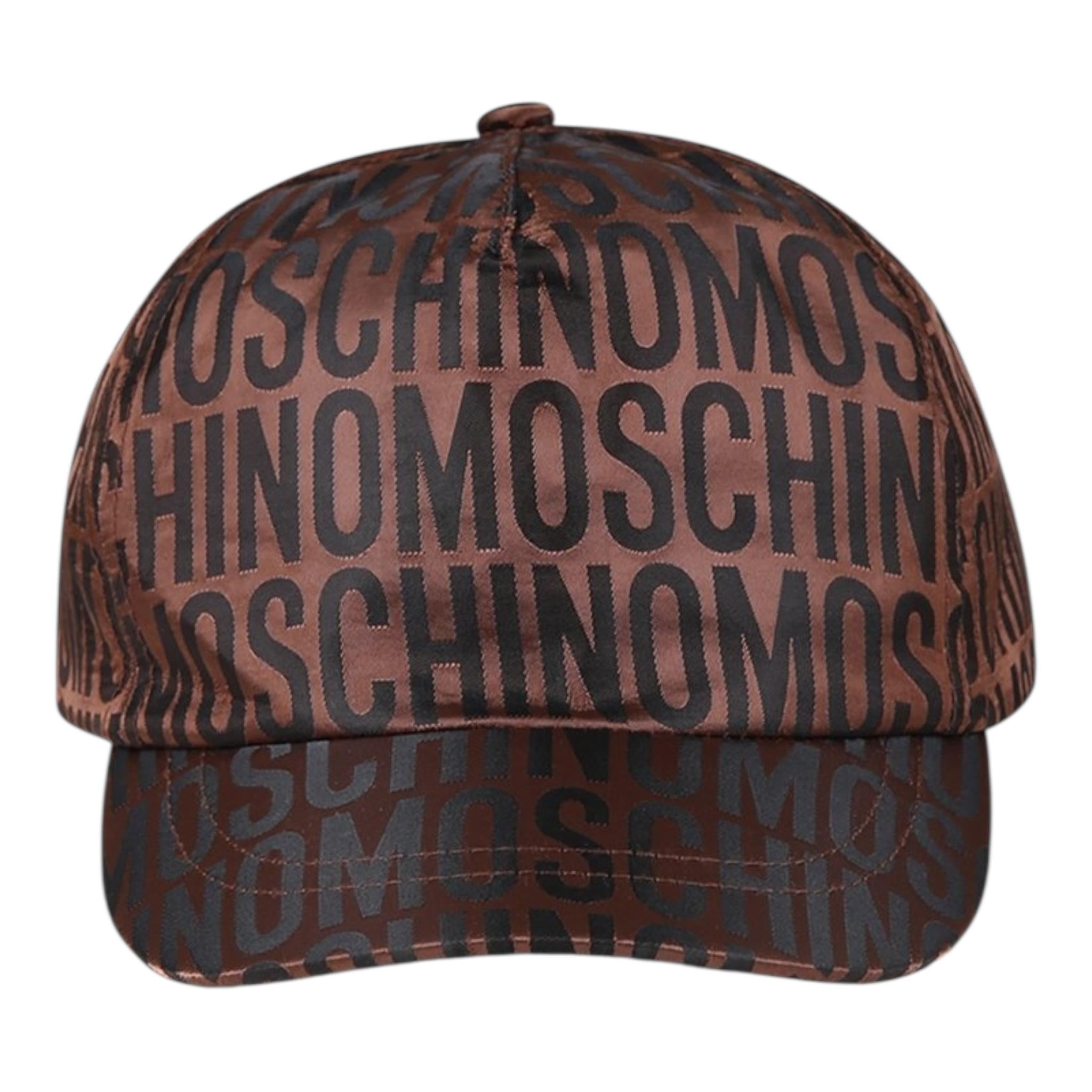 MOSCHINO berretto tinta unita con stampa logo Marrone per Neonato HTX01NX MARRONE MOSCHINO 
