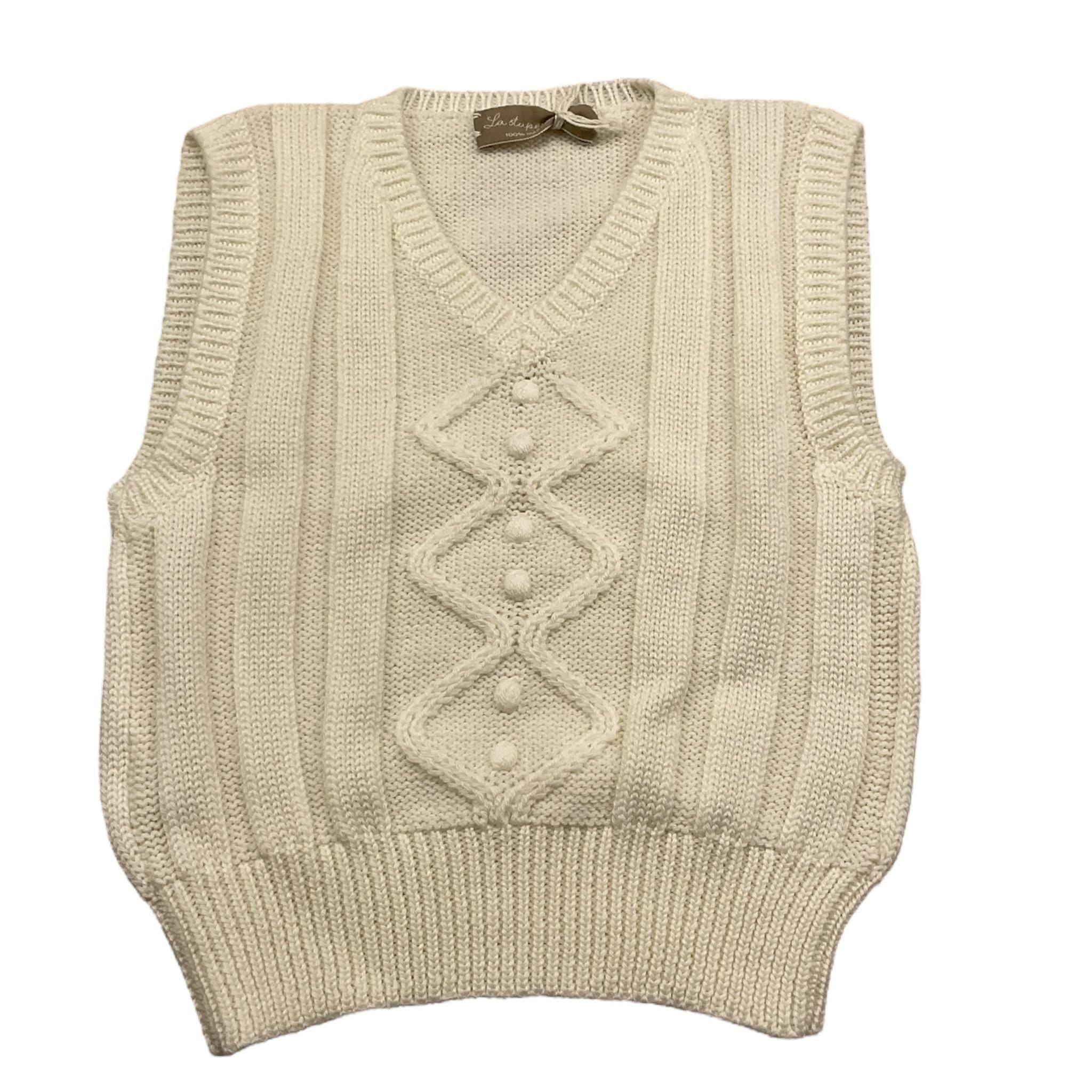 LA STUPENDERIA gilet tinta unita in maglia Panna per Bambina WJGL42 PANNA LA STUPENDERIA 