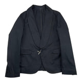 Sp1 Black Single Breasted Solid Color Jacket For Boys