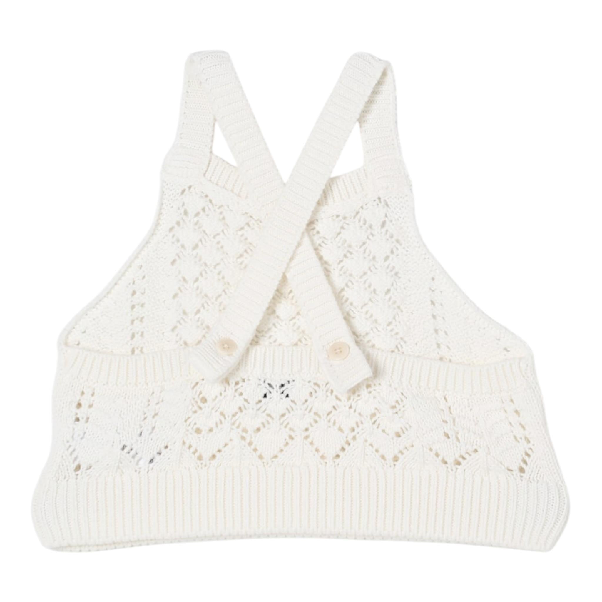 Il Gufo Top Tinta Unita Traforato per Bambina P25TC088EM442 PANNA IL GUFO 