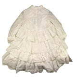 Mimisol Long Sleeve Dress Solid Color Fragorato White For Girls