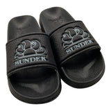 Sundek Black Glitter Plain Slipper For Girls