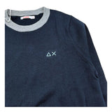 Sun68 Maglia Girocollo Tinta Unita con Logo per Bambino K32307 BLU SUN68 