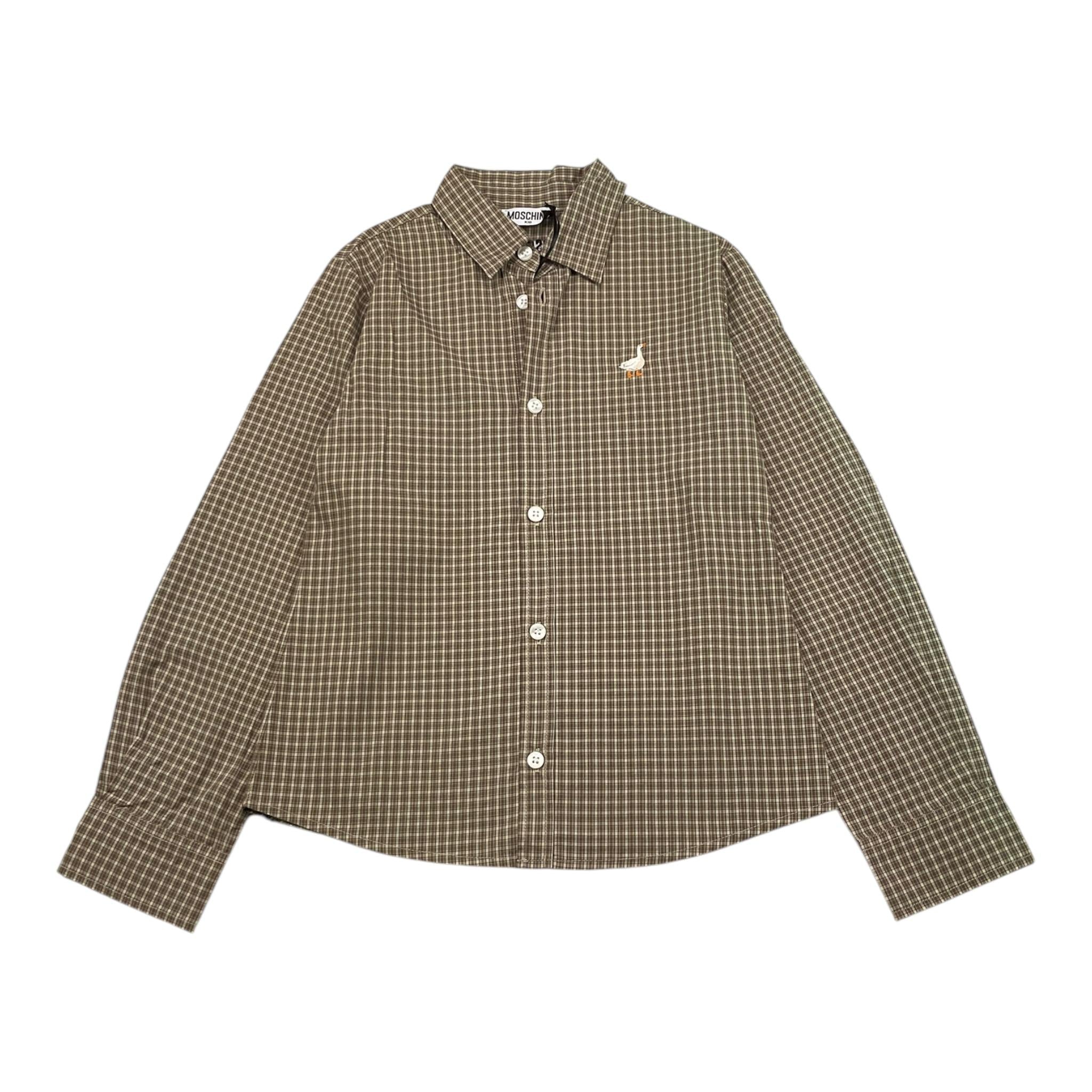 MOSCHINO camicia tinta unita con microfantasia Beige per Bambino HDC02A BEIGE MOSCHINO 