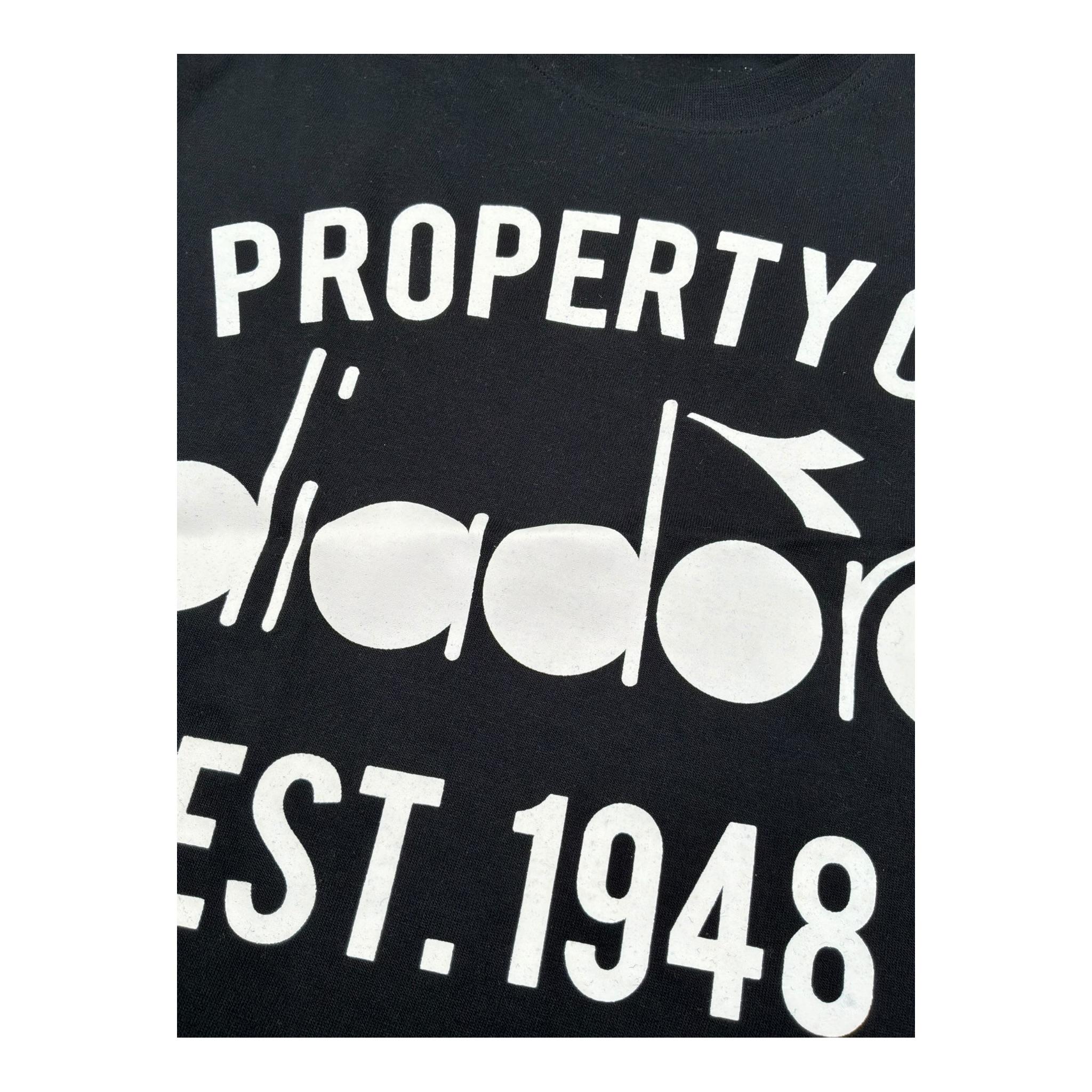 Diadora T-Shirt Girocollo Tinta Unita con Stampa per Bambino F4DIJBTH015 NERO DIADORA 