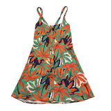 Mefui Orange Patterned Plain Strapless Dress For Girls