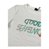 Naice T-Shirt Girocollo Tinta Unita con Stampa In Contrasto per Bambina 24128 BIANCO NAICE 