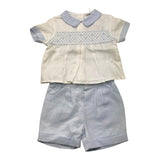 Patachou Complete T-Shirt-Bermuda Two-Tone White/Blue For Newborn