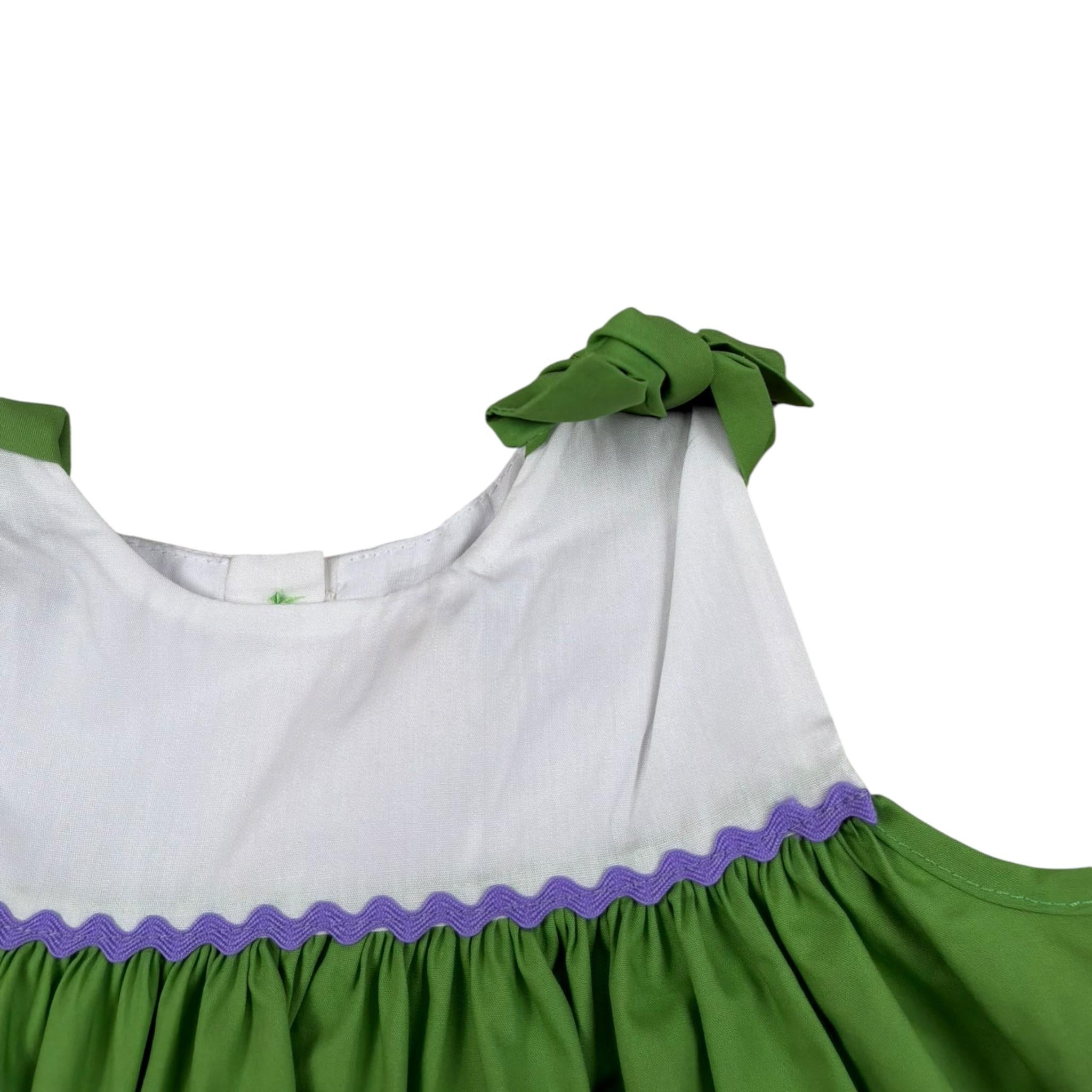 Ilfarobimbi Top Bicolore Giromanica con Fiocchi per Neonata IFB50175X VERDE ILFAROBIMBI 