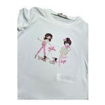 Liu Jo T-Shirt Girocollo Tinta Unita con Brillantini per Bambina KA5020X BIANC LIU JO 