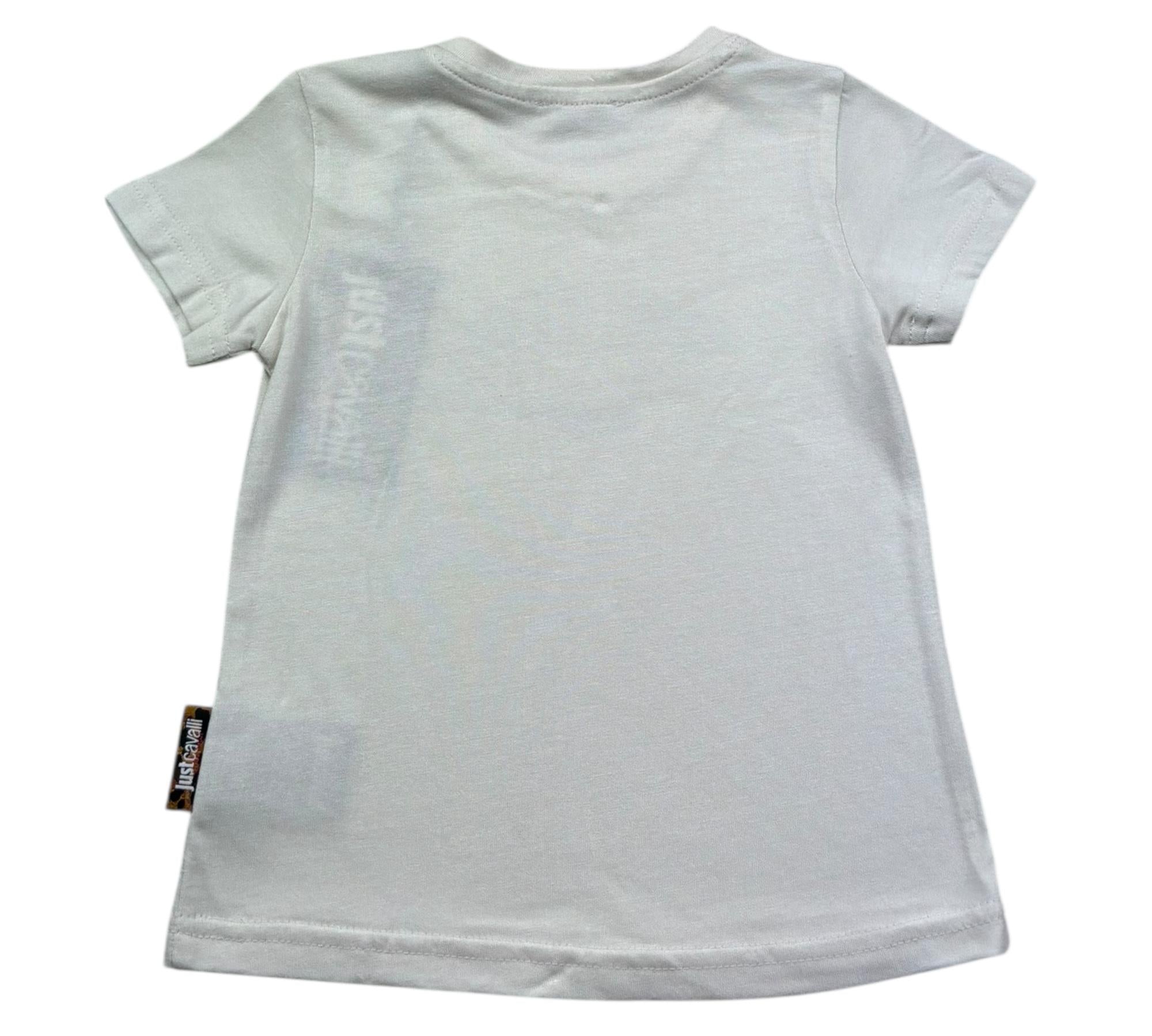 Just Cavalli T-Shirt Girocollo Tinta Unita con Logo per Bambino JIP26021TS PANNA JUST CAVALLI 