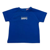 Cesare Paciotti Solid Color Crew Neck T-Shirt With Cobalt Print For Newborns