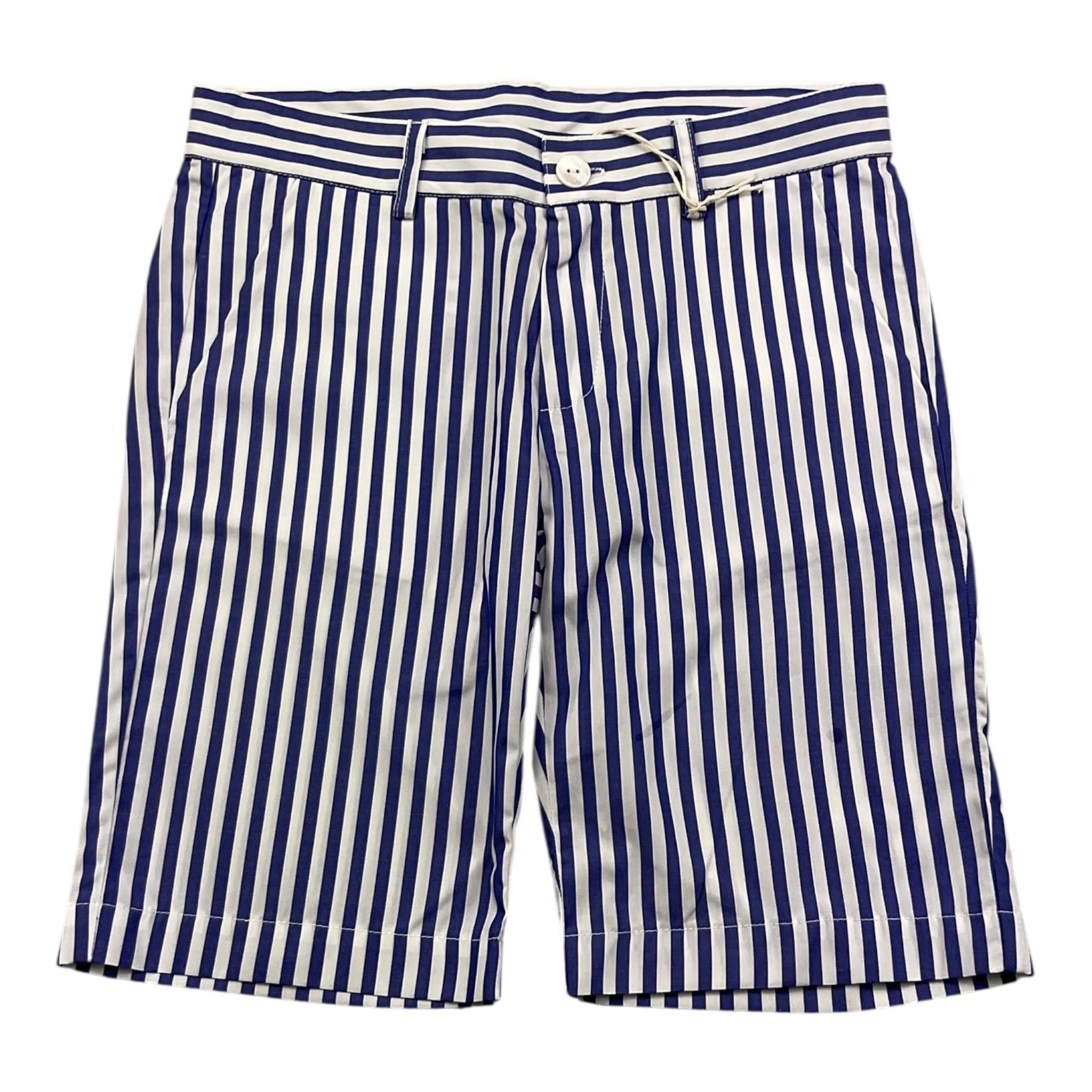 Little Bear Bermuda Tinta Unita con Fantasia A Righe per Bambino 82100 BIANCO LITTLE BEAR 