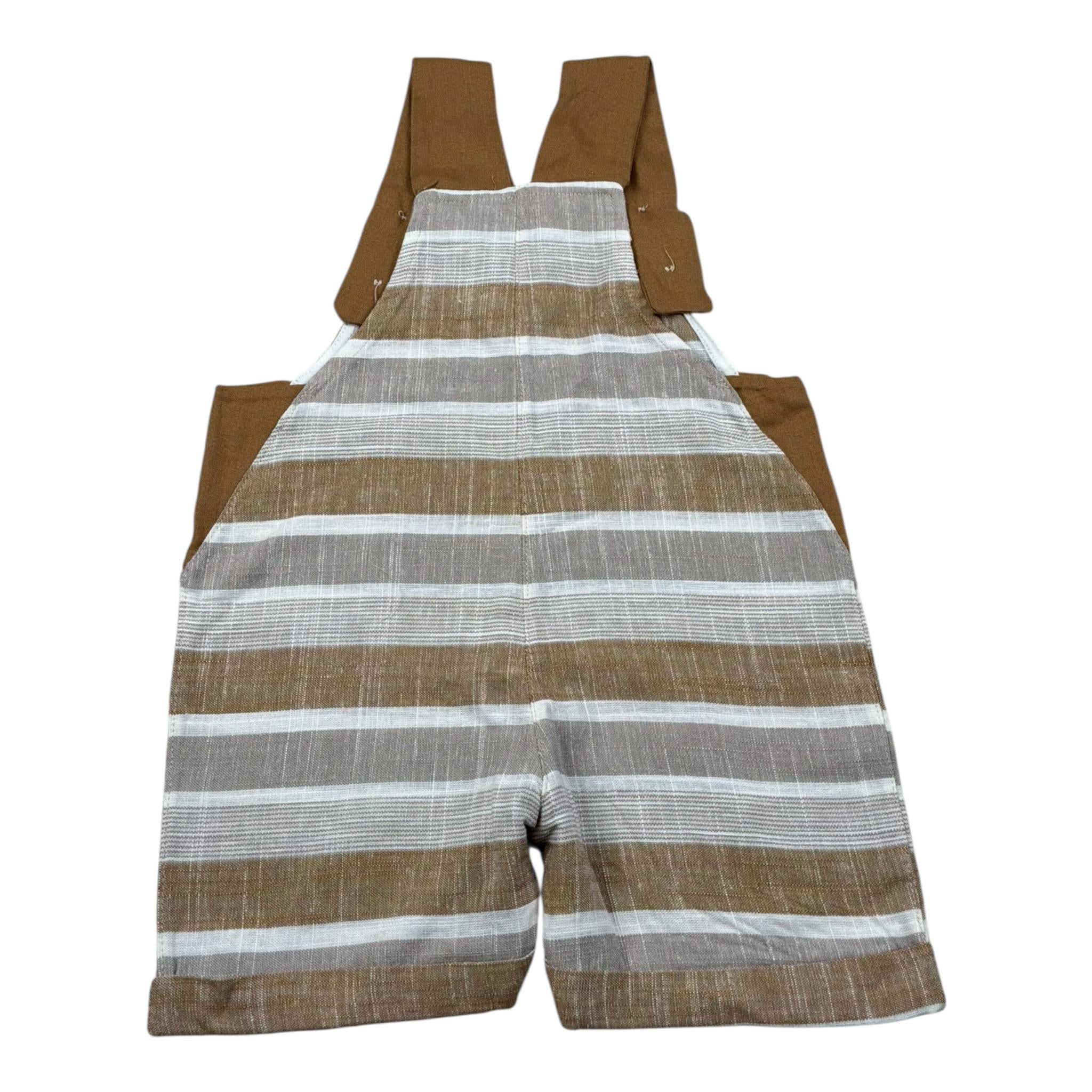 Babyvip Salopette Tricolore con Fantasia A Righe per Neonato T1304 CAMMELLO BABYVIP 