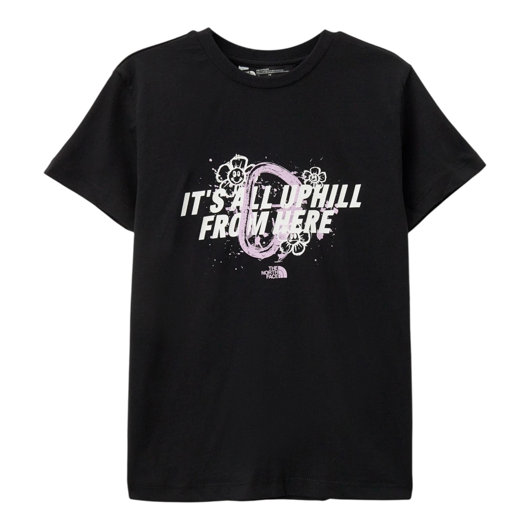 The North Face T-Shirt tinta unita Girocollo con Stampa Nero per Bambina NF0A8AXF NERO THE NORTH FACE 