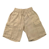 Daniele Alessandrini Solid Color Bermuda Shorts With Elastic Waist Beige For Boys