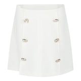 Odi Et Amo Plain Skirt With Contrast Buttons White For Girls