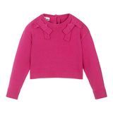 I DO maglia girocollo tinta unita con fiocco Fuxia per Bambina 4A558 FUXIA I DO 