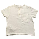Teddy E Minou Plain T-Shirt With Buttons And Pocket Cream For Newborns