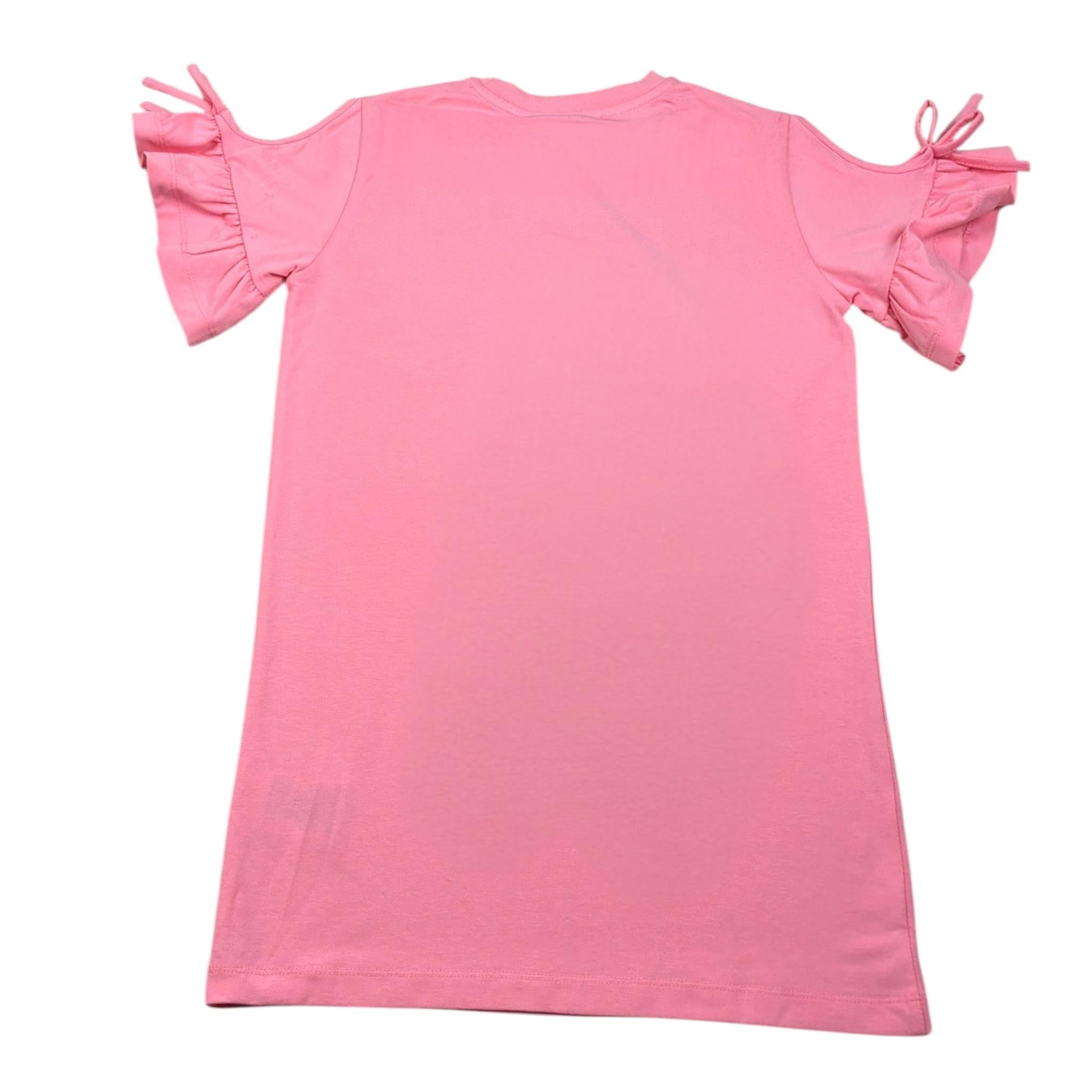 Gaelle Abito tinta unita con Stampa Rosa per Bambina 2746V00496 ROSA GAELLE 