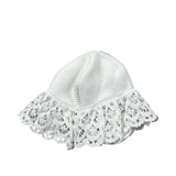 Cnd Cappello Tinta Unita con Ricami per Neonata 50120010 BIANCO CND 