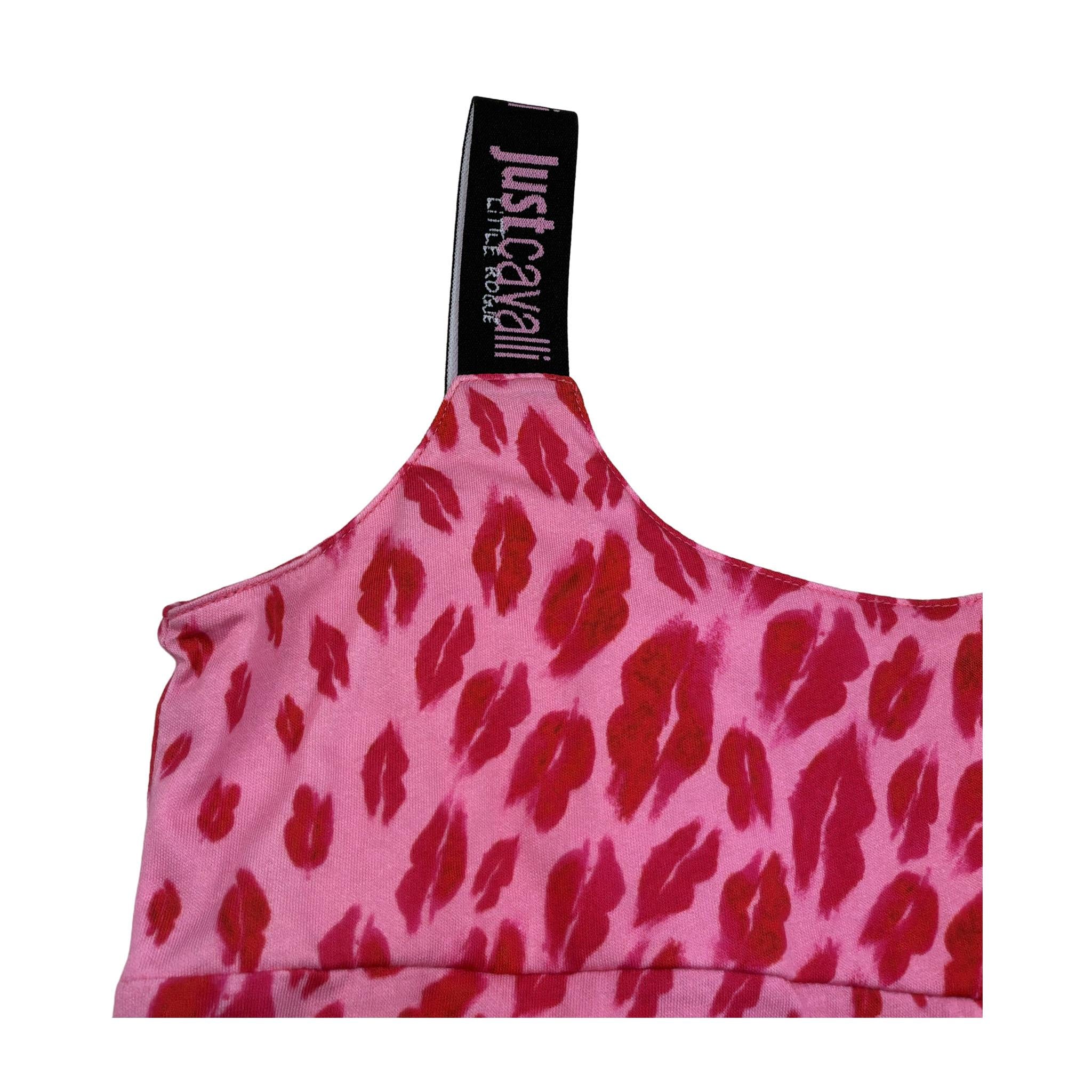 Just Cavalli Abito Tinta Unita con Stampe Baci per Bambina JGP26048VE ROSA JUST CAVALLI 