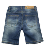Daniele Alessandrini Denim Bermuda Shorts Solid Color With Adjustable Waistband Blue For Newborn