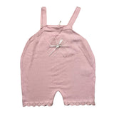 Coccode Solid Color Overalls With Pink Bow For Baby Girl