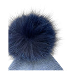 BARCELLINO cappello tinta unita con pon pon Blu per Neonato 115318 BLU BARCELLINO 