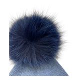 BARCELLINO cappello tinta unita con pon pon Blu per Neonato 115318 BLU BARCELLINO 