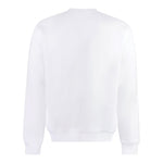 DSQUARED2 felpa chiusa girocollo tinta unita con logo Bianco per Neonato DQ2055N BIANCO DSQUARED2 
