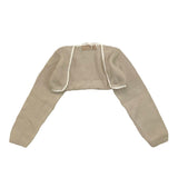 La Stupenderia Plain Sand Embroidery Shrug For Girls