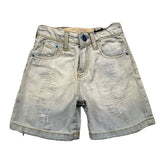 Yes London Ripped Denim Bermuda Shorts Plain Blue For Baby