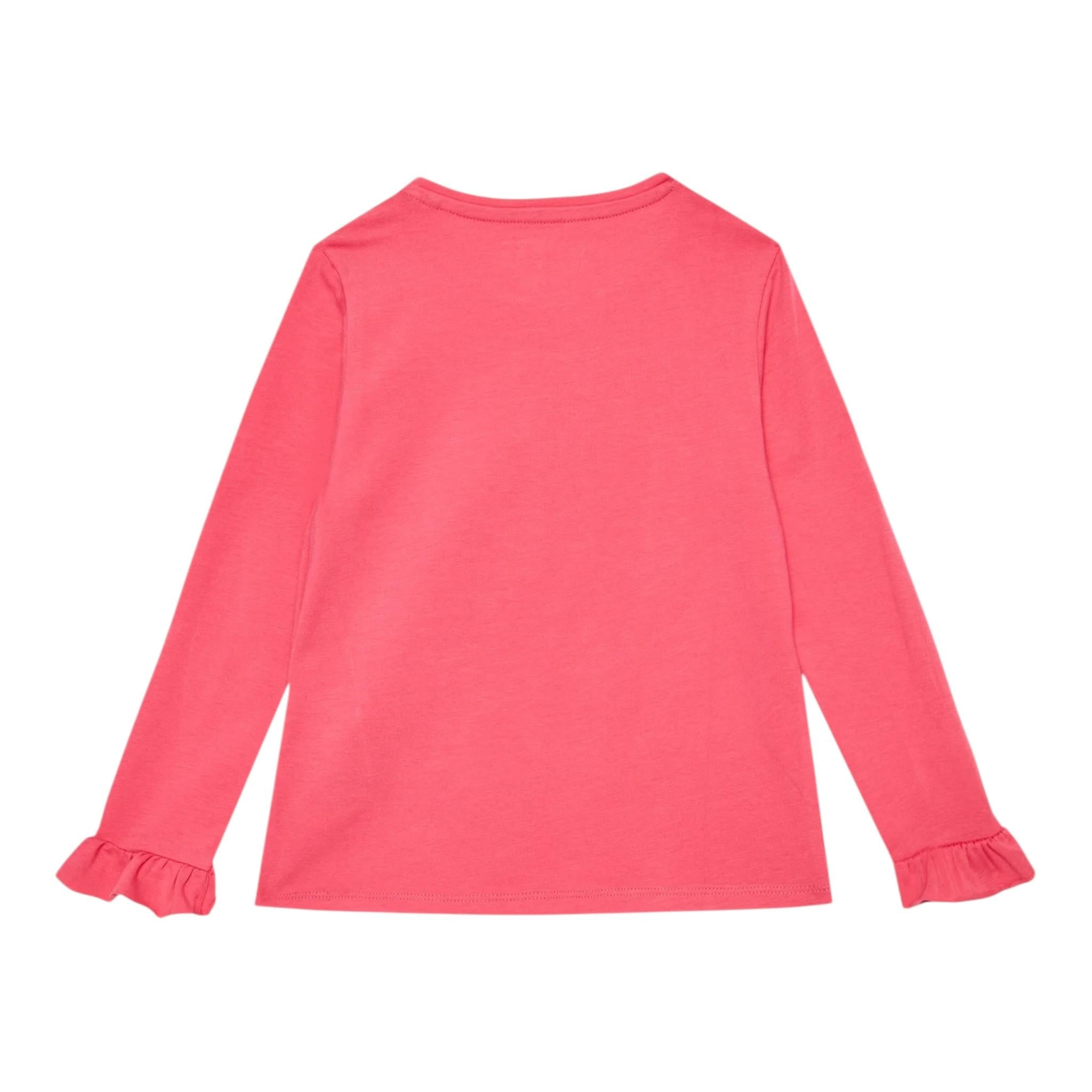 GUESS shirt girocollo tinta unita con stampa in contrasto  Rosa per Bambina K4BI11J1314JX ROSA GUESS 