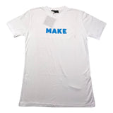 Make T-Shirt Crew Neck Solid Color With Contrast Logo Print White For Newborn