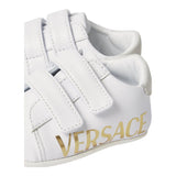 Versace Sneakers Solid Color With Rips And White Logo Print For Newborns