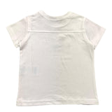 Tartine Et Chocolat Solid Color Crew Neck T-Shirt With Contrast Print White For Newborns