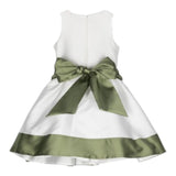 Little Ludo Solid Color Ceremony Dress With White Bow For Girls