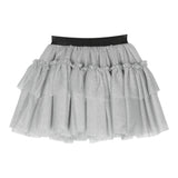 Chiara Ferragni Solid Color Skirt With Logo Elastic Waist Silver For Baby Girl