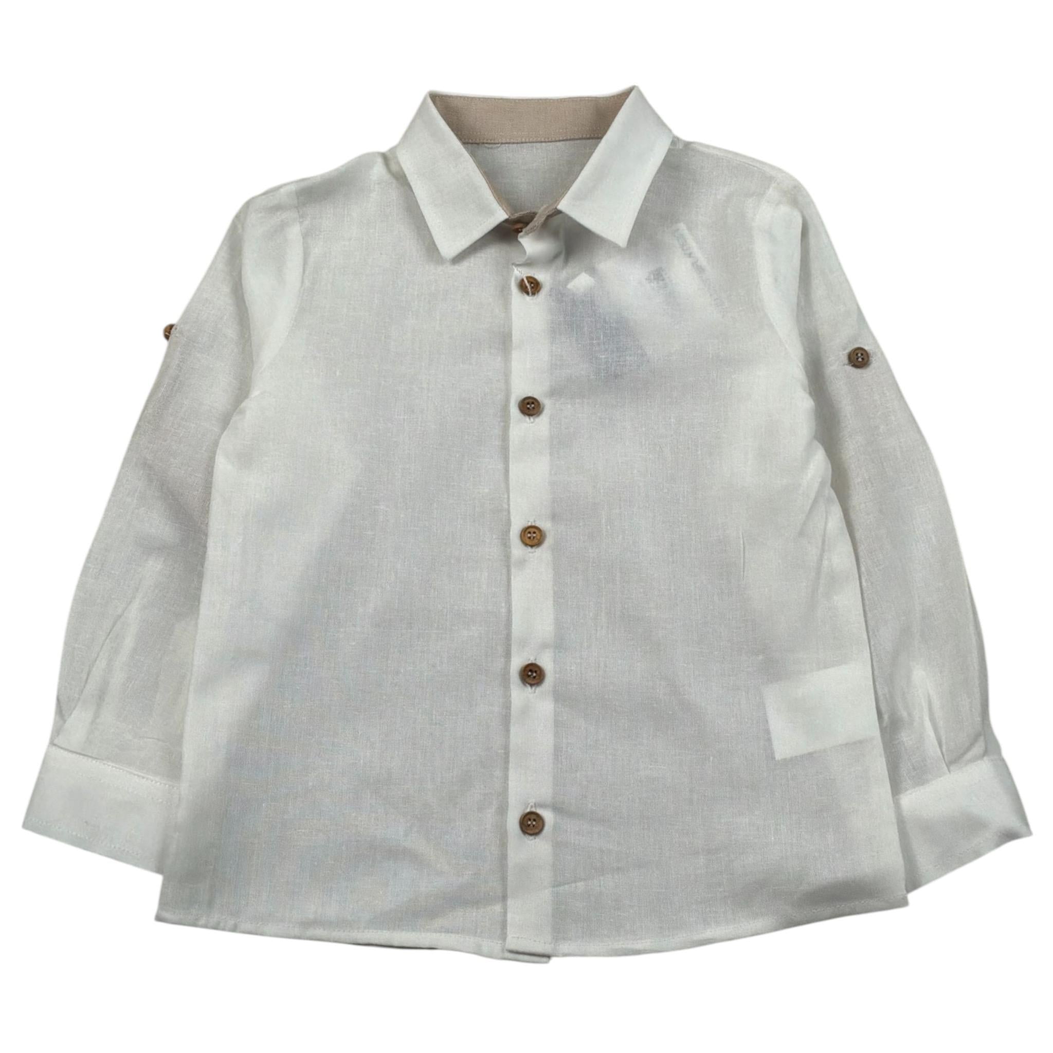 New Gereration Camicia Manica Lunga tinta unita Panna per Neonato 51193N PANNA NEW GERERATION 