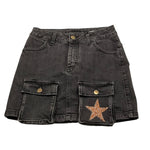 MARC ELLIS gonne in denim tinta unita con tasconi Nero per Bambina JMJSK00282X NERO MARC ELLIS 